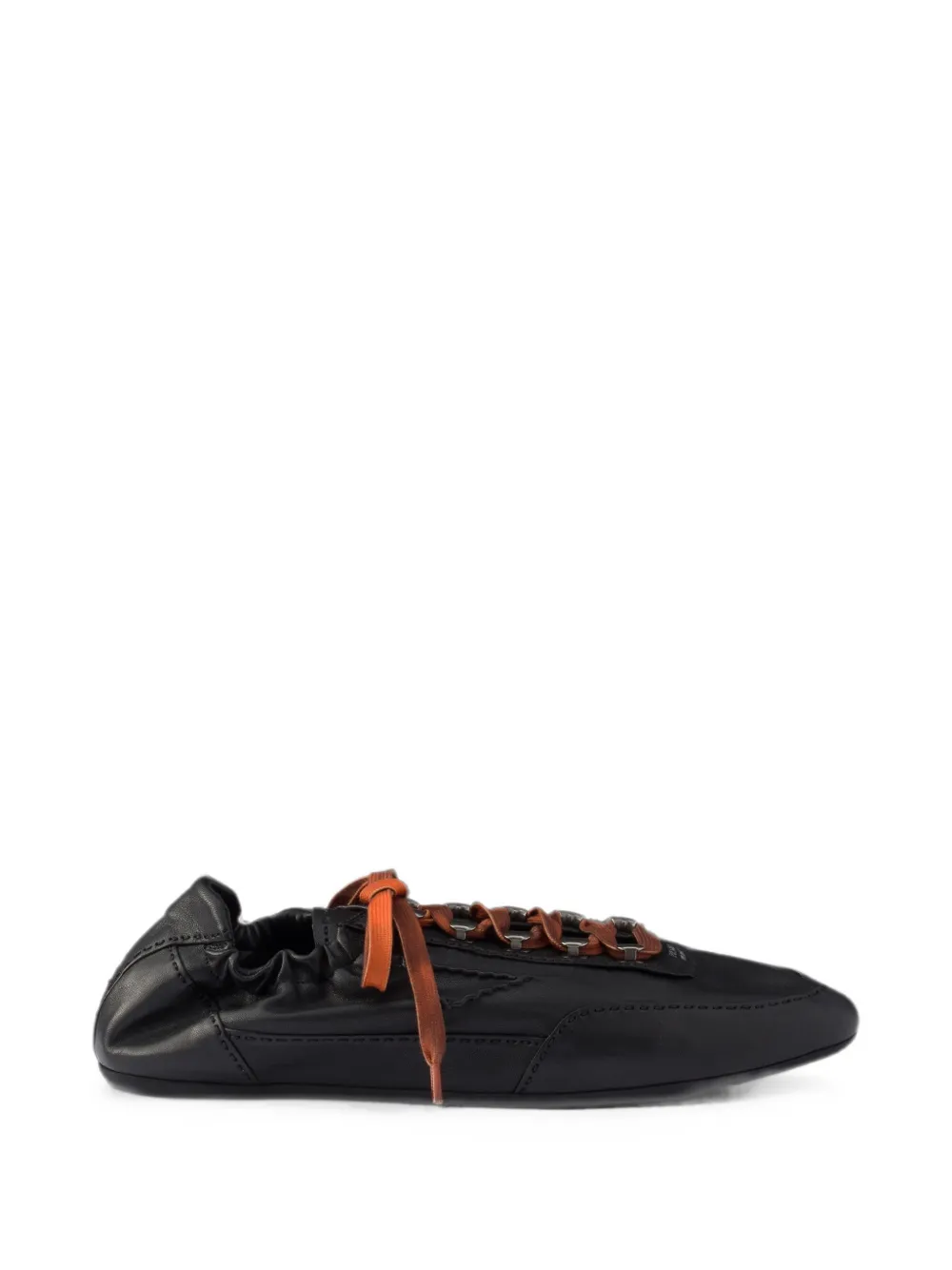 Prada Collapse Sneakers aus gealtertem Leder - Schwarz