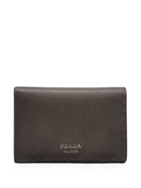 Prada tarjetero Antiqued de piel