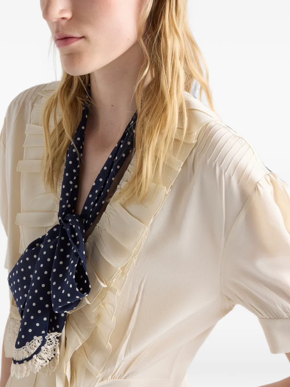 Prada Sjaal met stippen Blauw