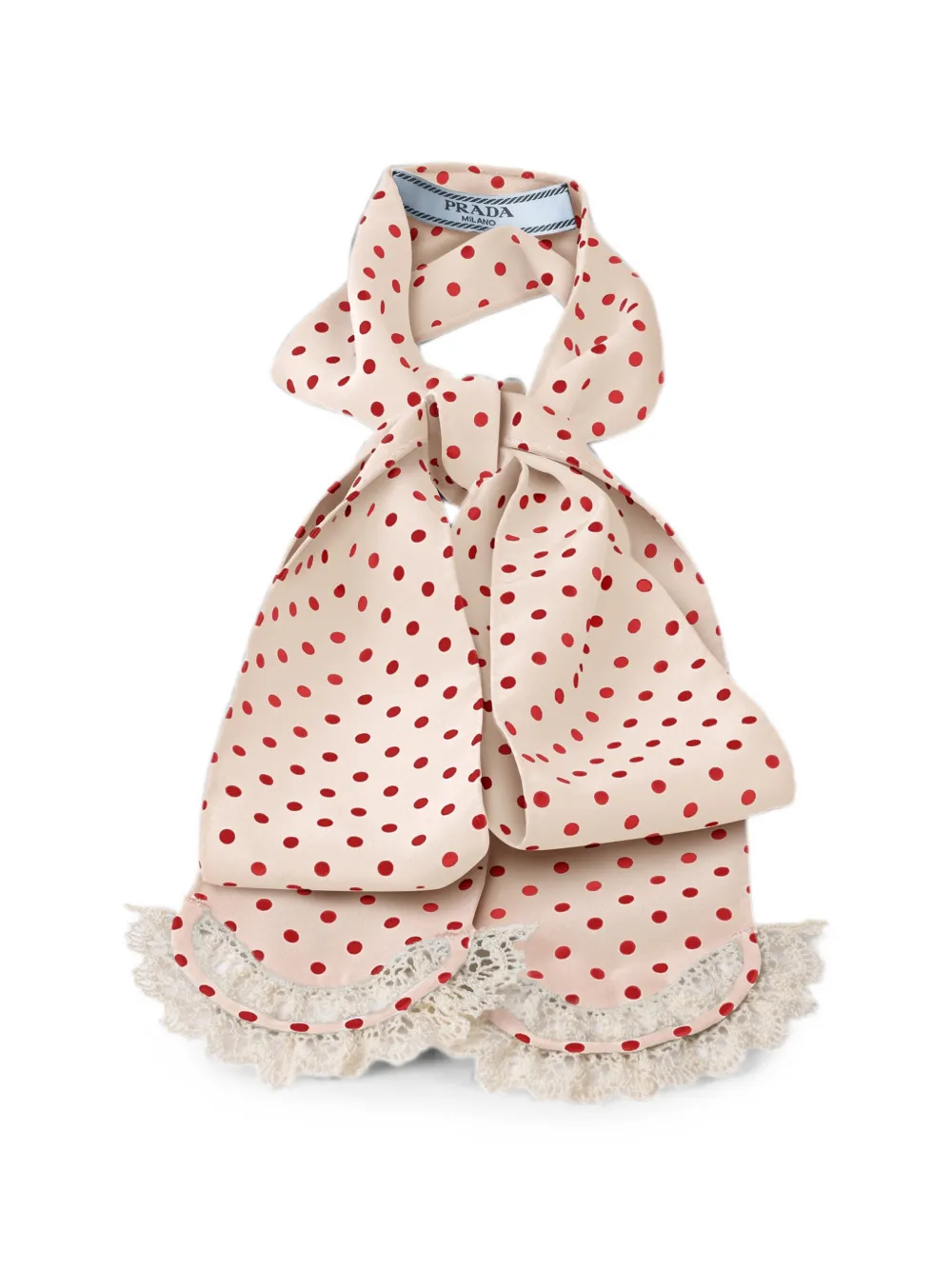 Prada polka-dot marocain scarf - Nude