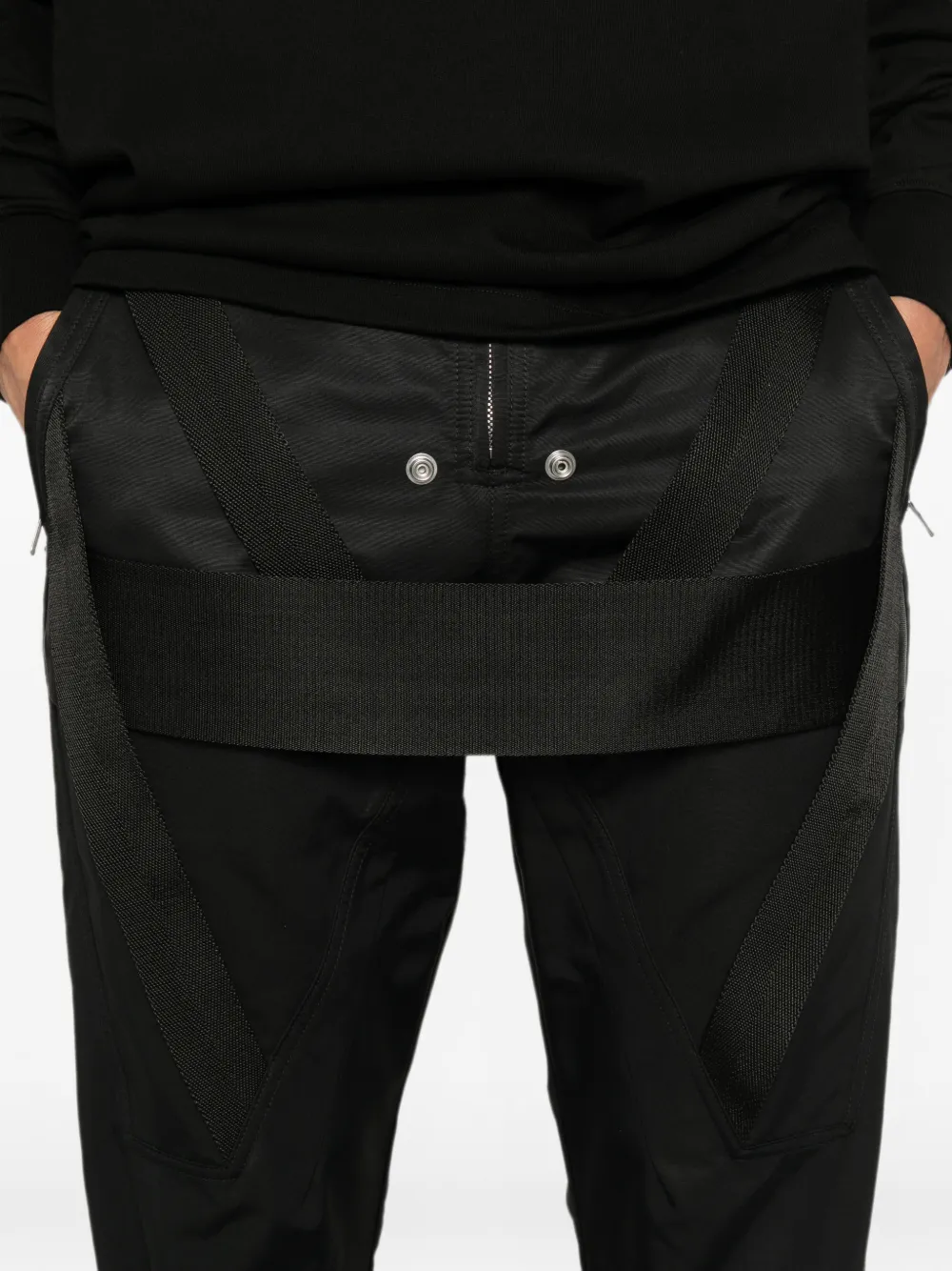 Rick Owens Megastrapped Motopants broek met rits-details Zwart