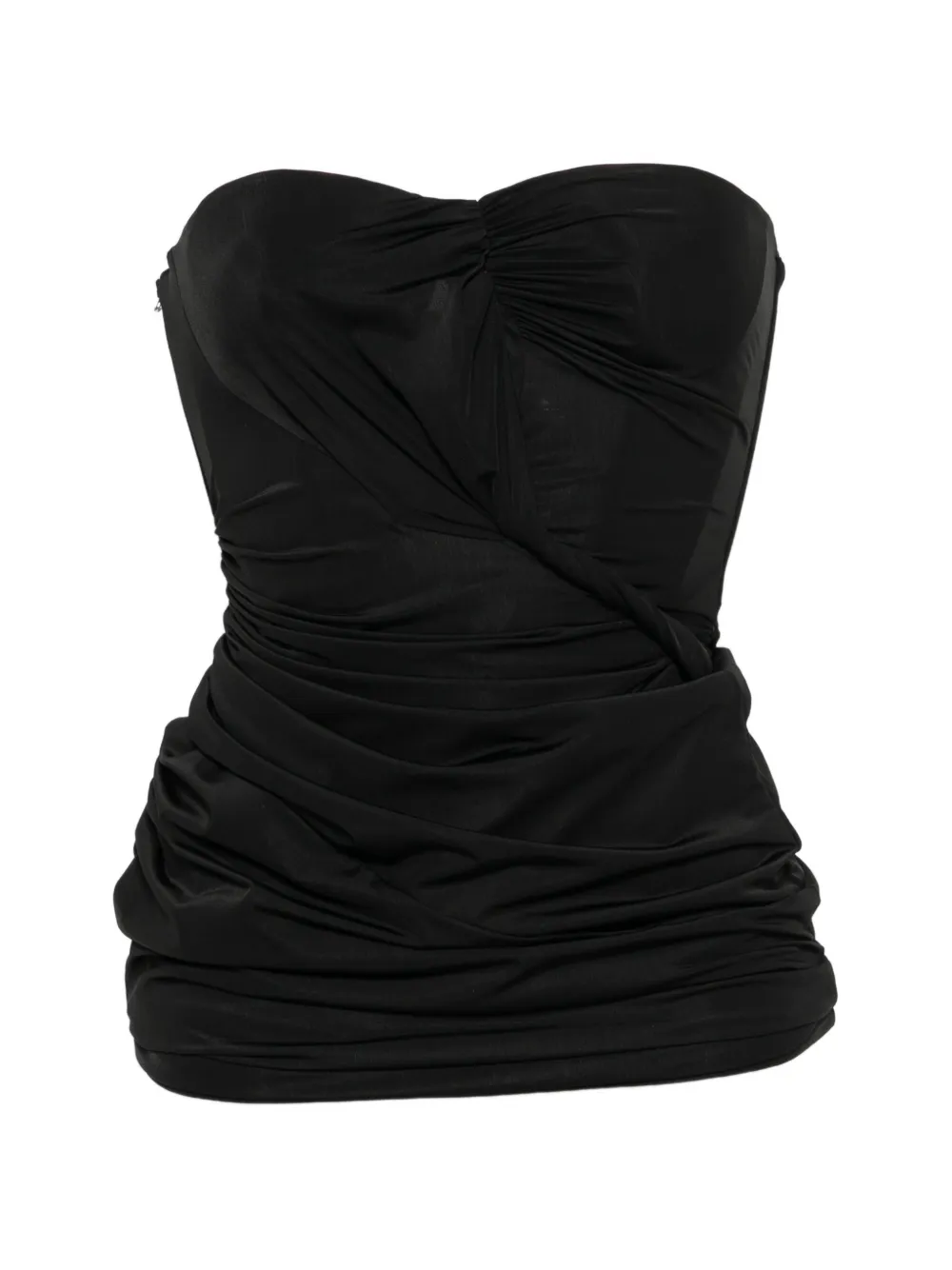 Blumarine strapless draped mini dress - Nero