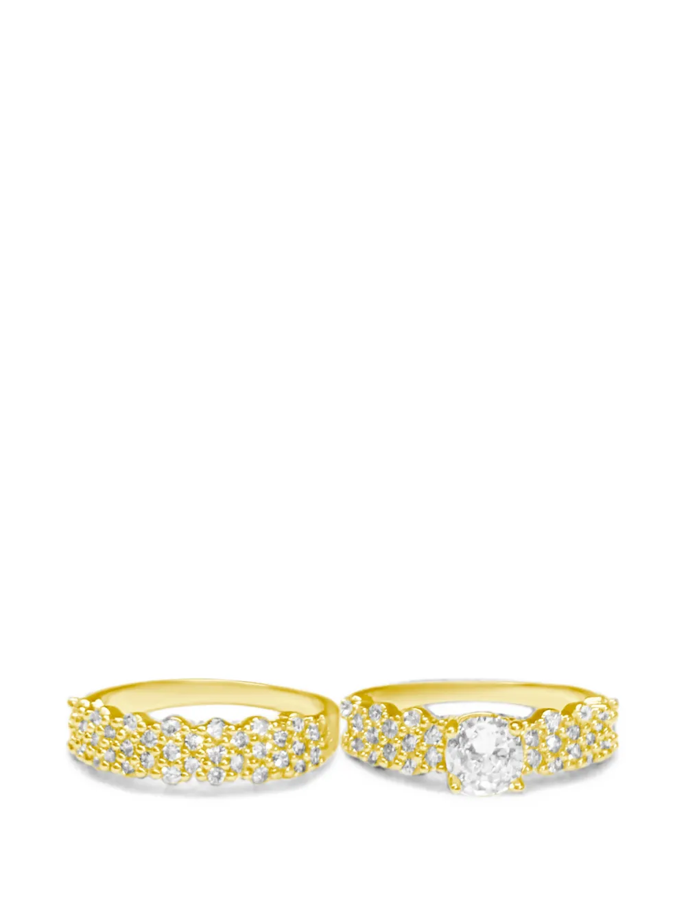 HZMER JEWELLERY Sitara crystal-embellished rings (set-of-two) - Oro