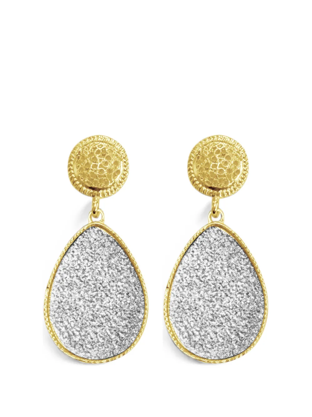 HZMER JEWELLERY Shakti teardrop-pendant earrings
