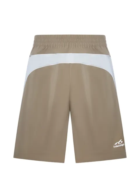 Balenciaga reflective-panel logo-print shorts