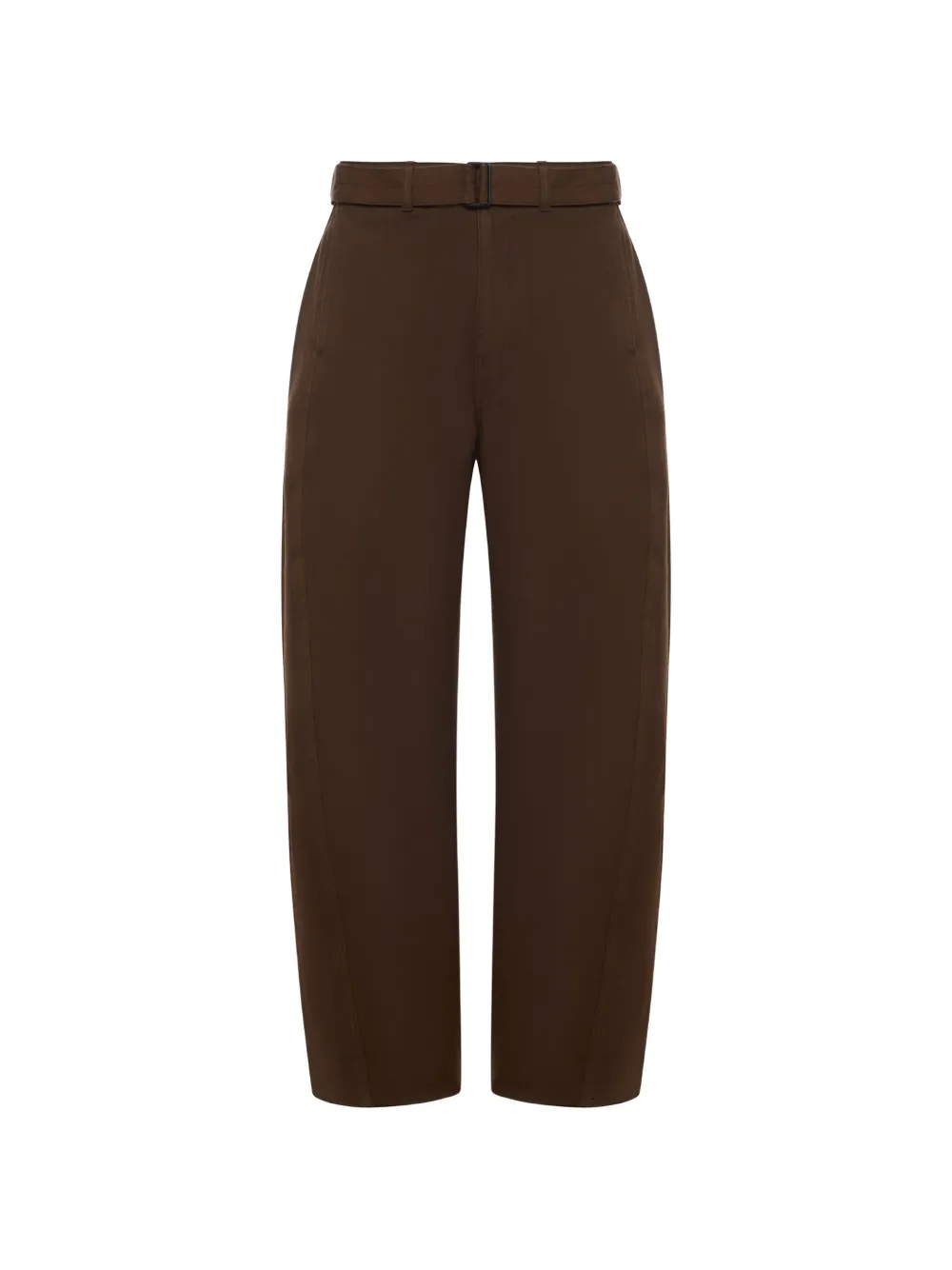 LEMAIRE belted vertical-seam trousers - Brown