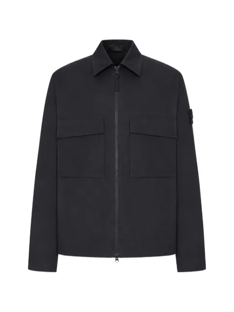 Stone Island logo-patch zip-up shirt jacket