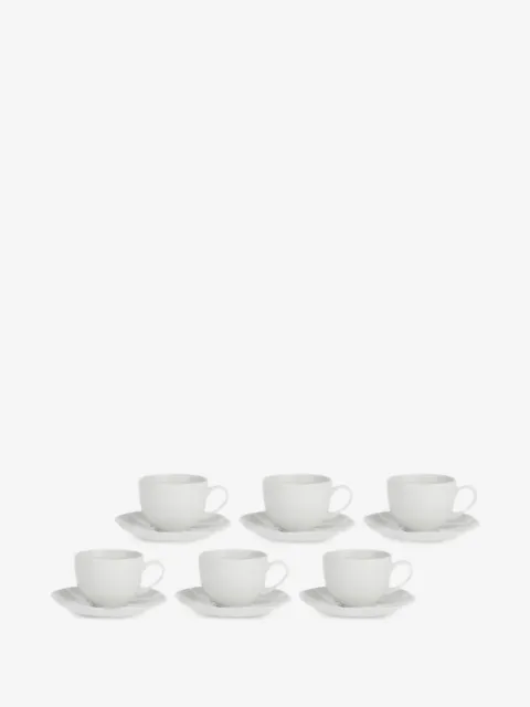 LA PORCELLANA BIANCA Villadeifiori tea cups and saucers (set of six)