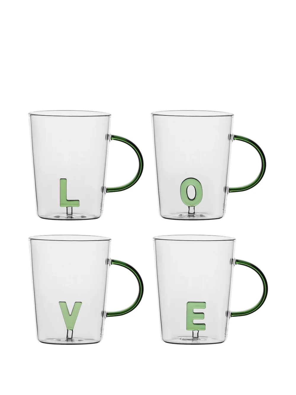 LA PORCELLANA BIANCA lot de quatre tasses Love à effet de transparence - Blanc LA PORCELLANA BIANCA lot de quatre tasses Love à effet de transparence - Blanc