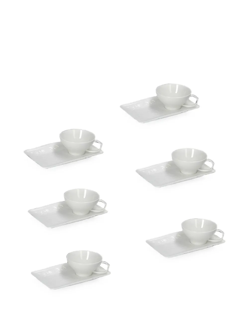 LA PORCELLANA BIANCA Florentina coffee cups and saucers (set of six) - Bianco