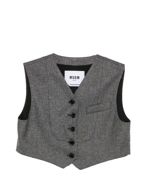 MSGM cropped button-up waistcoat