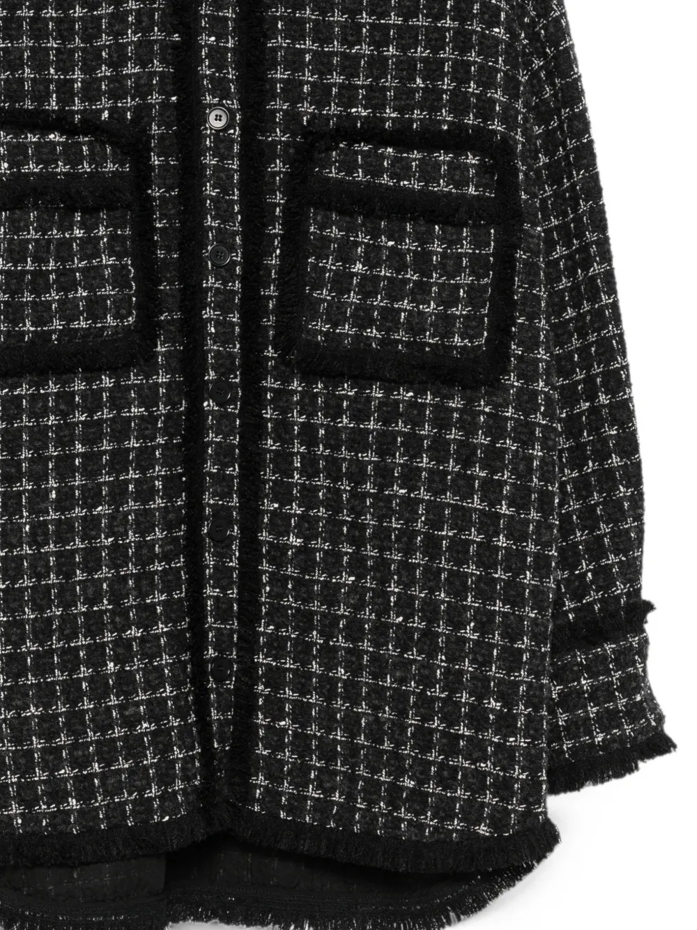 MSGM Bouclé blouse met gerafelde rand Zwart