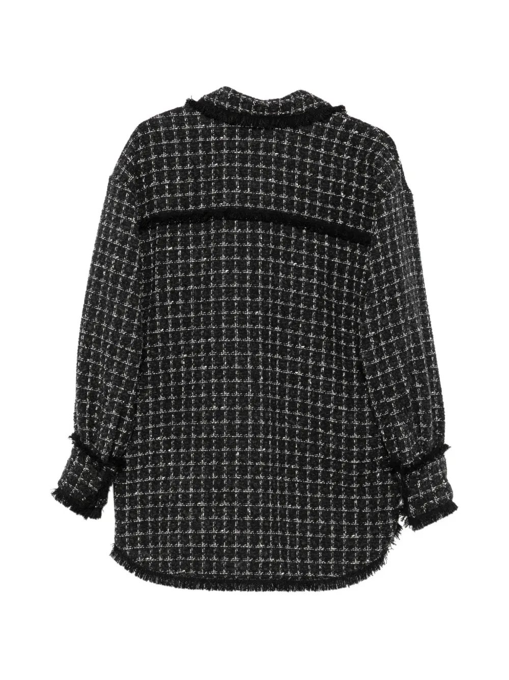 MSGM Bouclé blouse met gerafelde rand Zwart