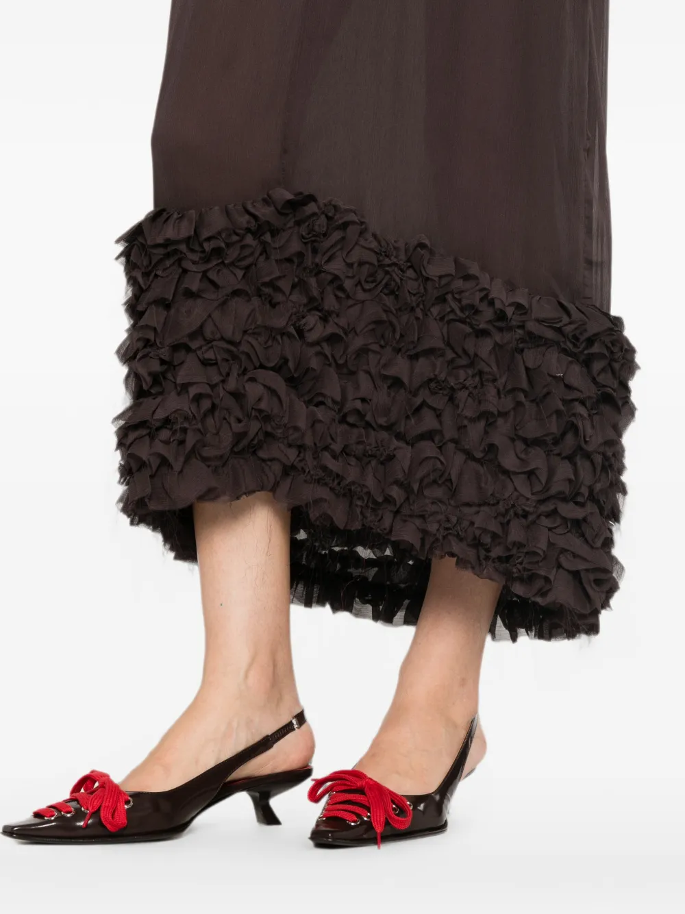 MSGM Midi-rok met ruches Bruin