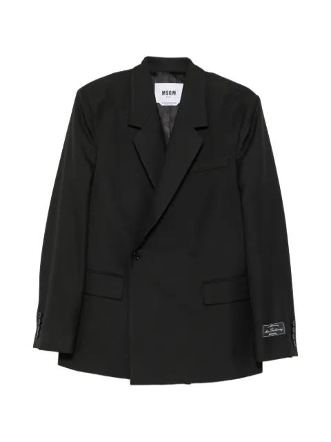 MSGM logo-patch double-breasted blazer
