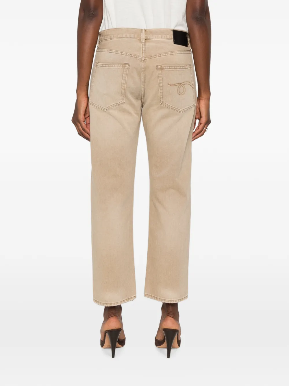 R13 Jeans met riemlussen Beige