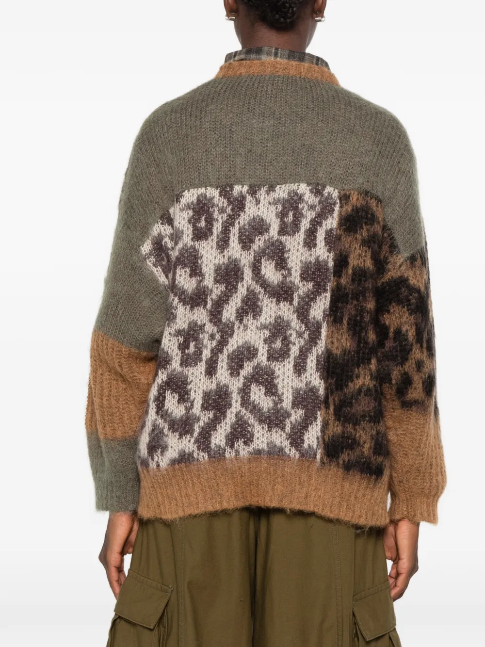 R13 Leopard-print Cardigan in Brown, view 4