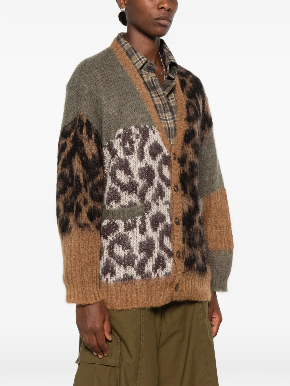 R13 Leopard-print Cardigan in Brown, view 3