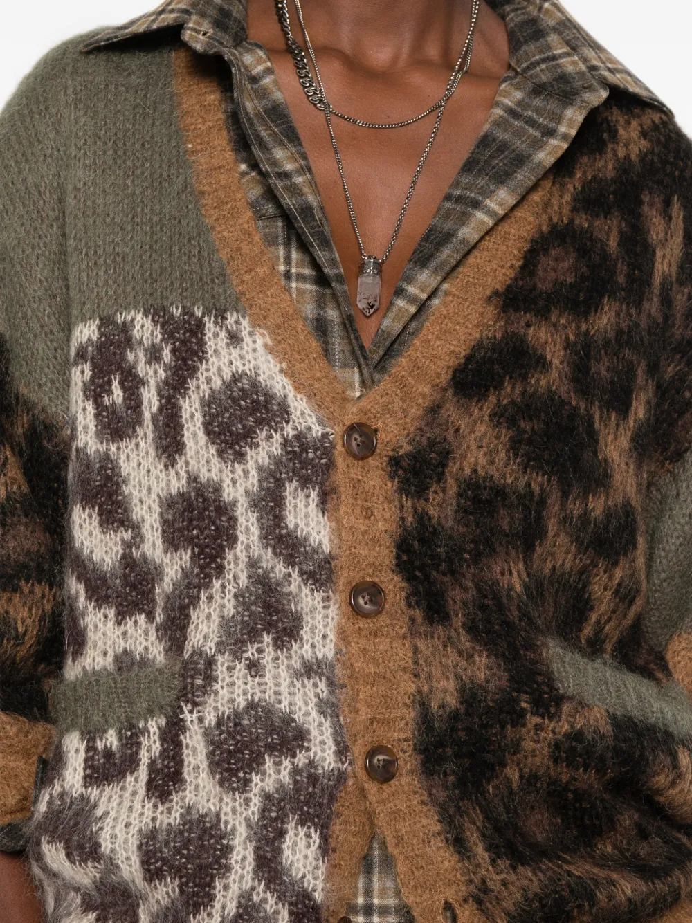 R13 Leopard-print Cardigan in Brown, view 5