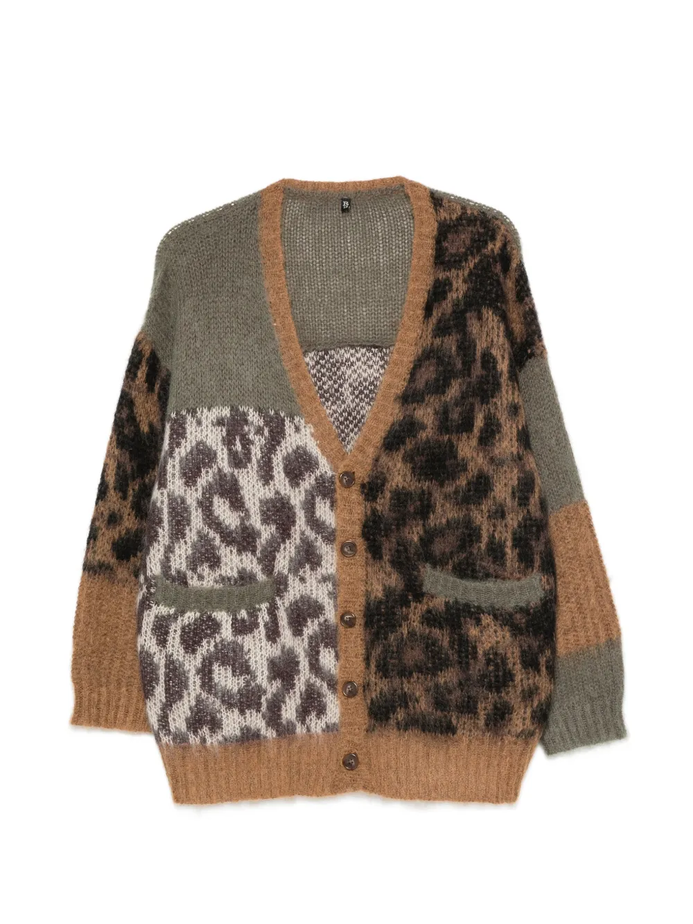 R13 leopard-pattern cardigan - Marrone