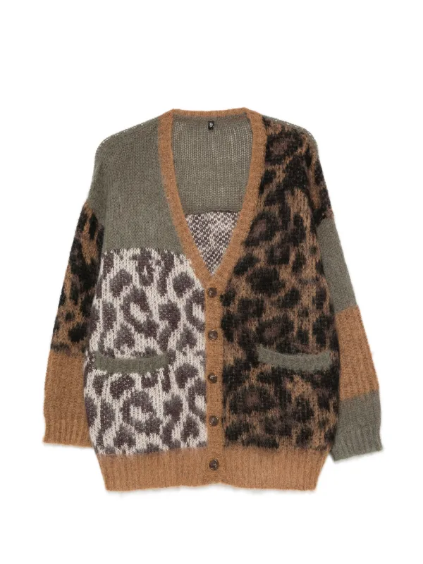 R13 Leopard-print Cardigan in Brown