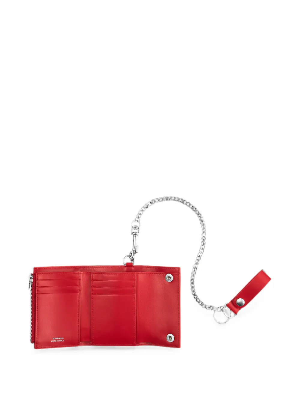 Supreme Leren portemonnee met ketting Rood