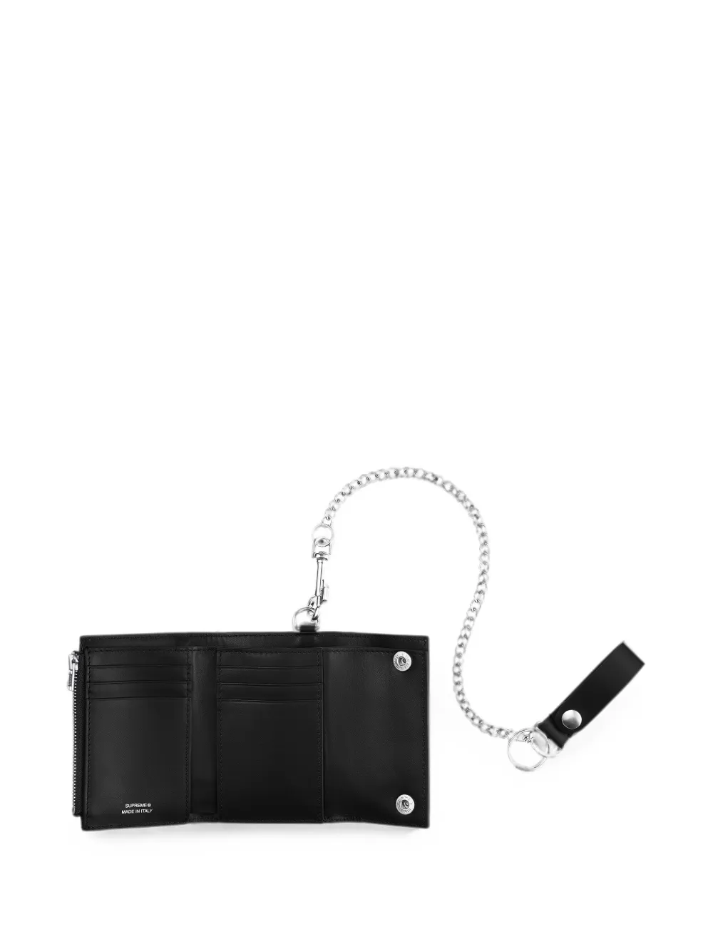 Supreme Leren portemonnee met ketting Zwart