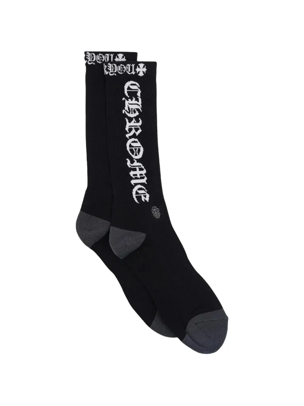 Chrome Hearts logo-intarsia ribbed-knit socks - Nero