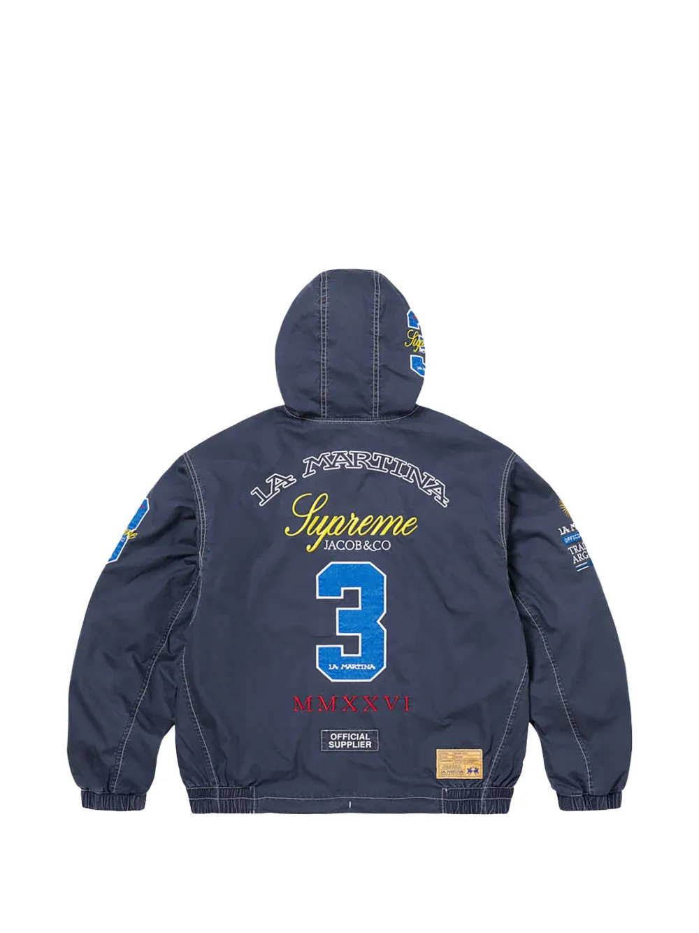 Supreme x La Martina x Jacob & Co jack met geborduurd logo Blauw