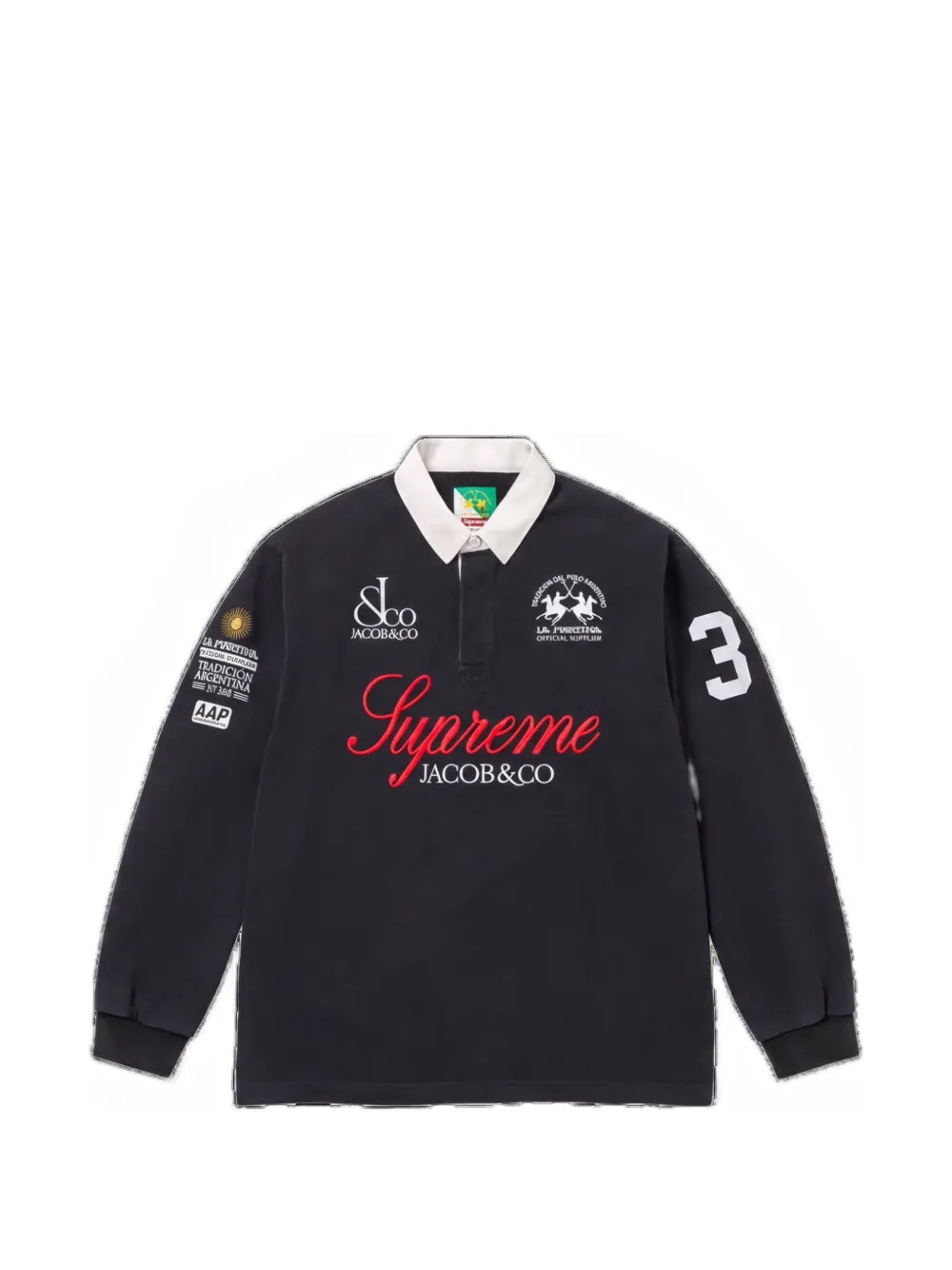Supreme x La Martina logo-print polo shirt - Black