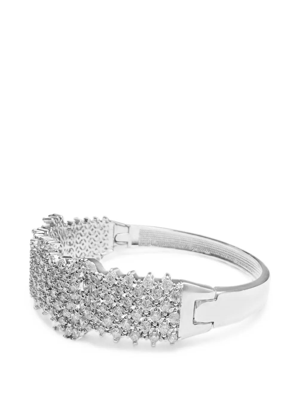 HZMER JEWELLERY Sitara crystal-embellished cuff bracelet - Argento