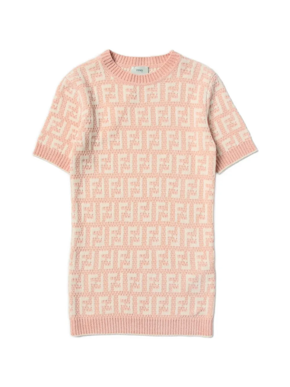Fendi Kids FF logo knit dress - Rosa