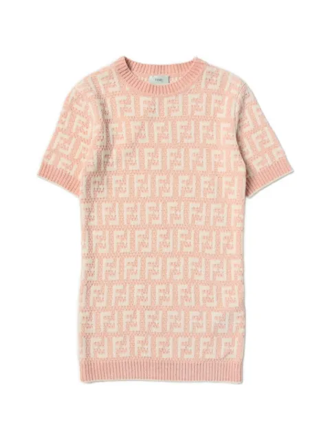 Fendi Kids FF logo knit dress