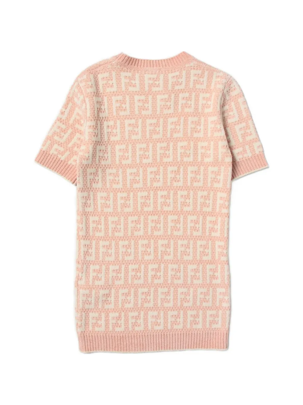 Fendi Kids Gebreide jurk met FF-logo Roze