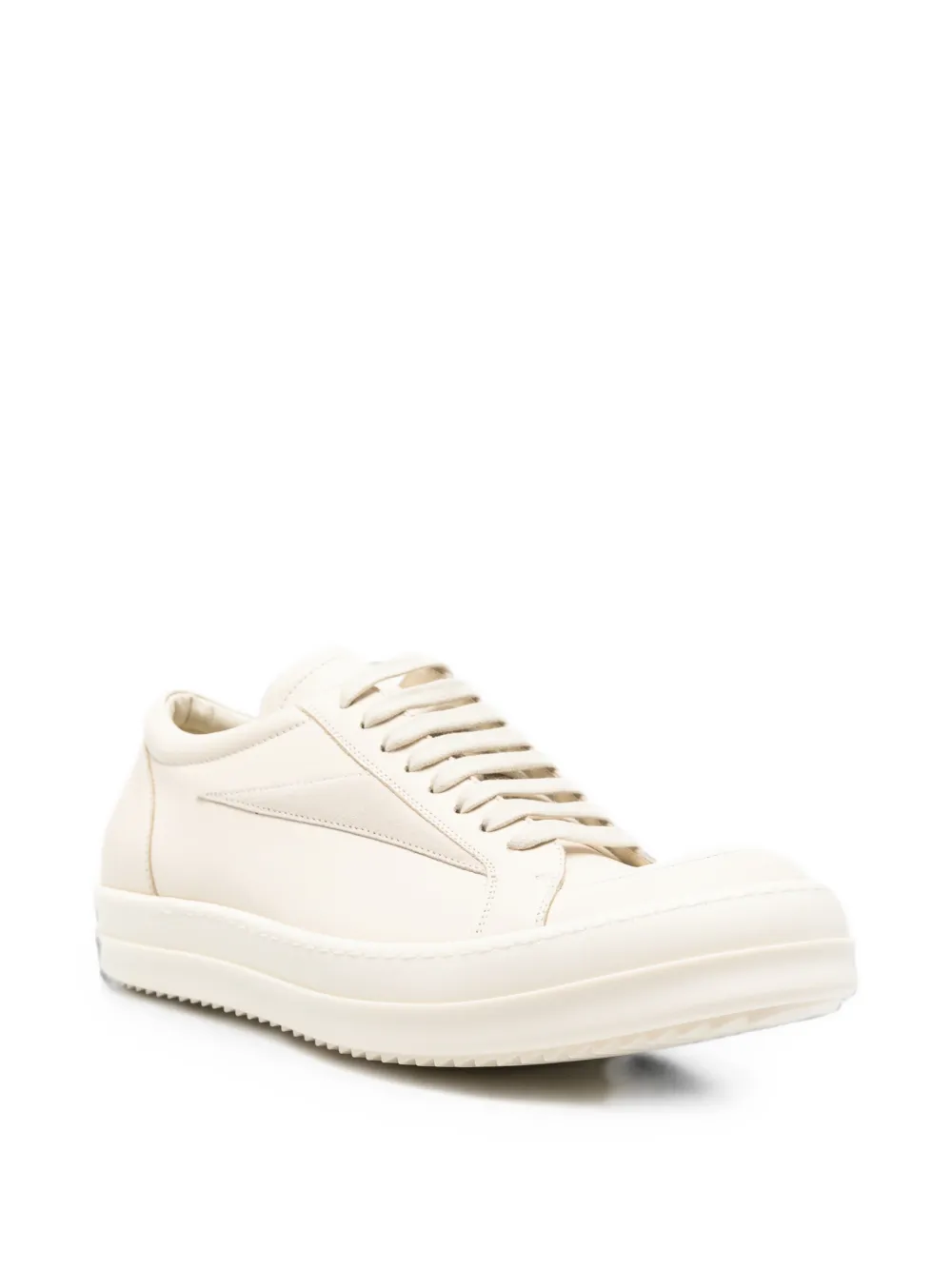 Rick Owens leather lace-up fastening sneakers Beige