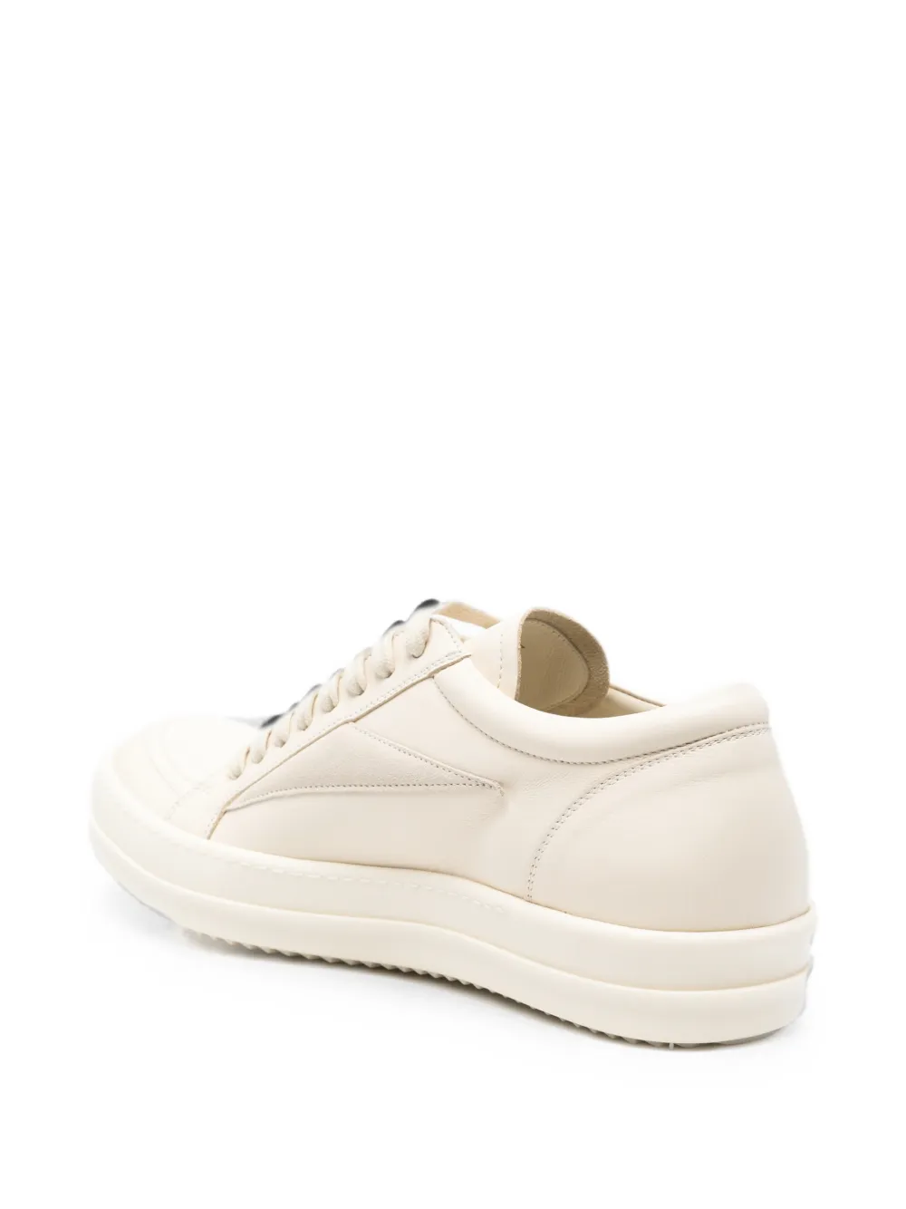 Rick Owens leather lace-up fastening sneakers Beige