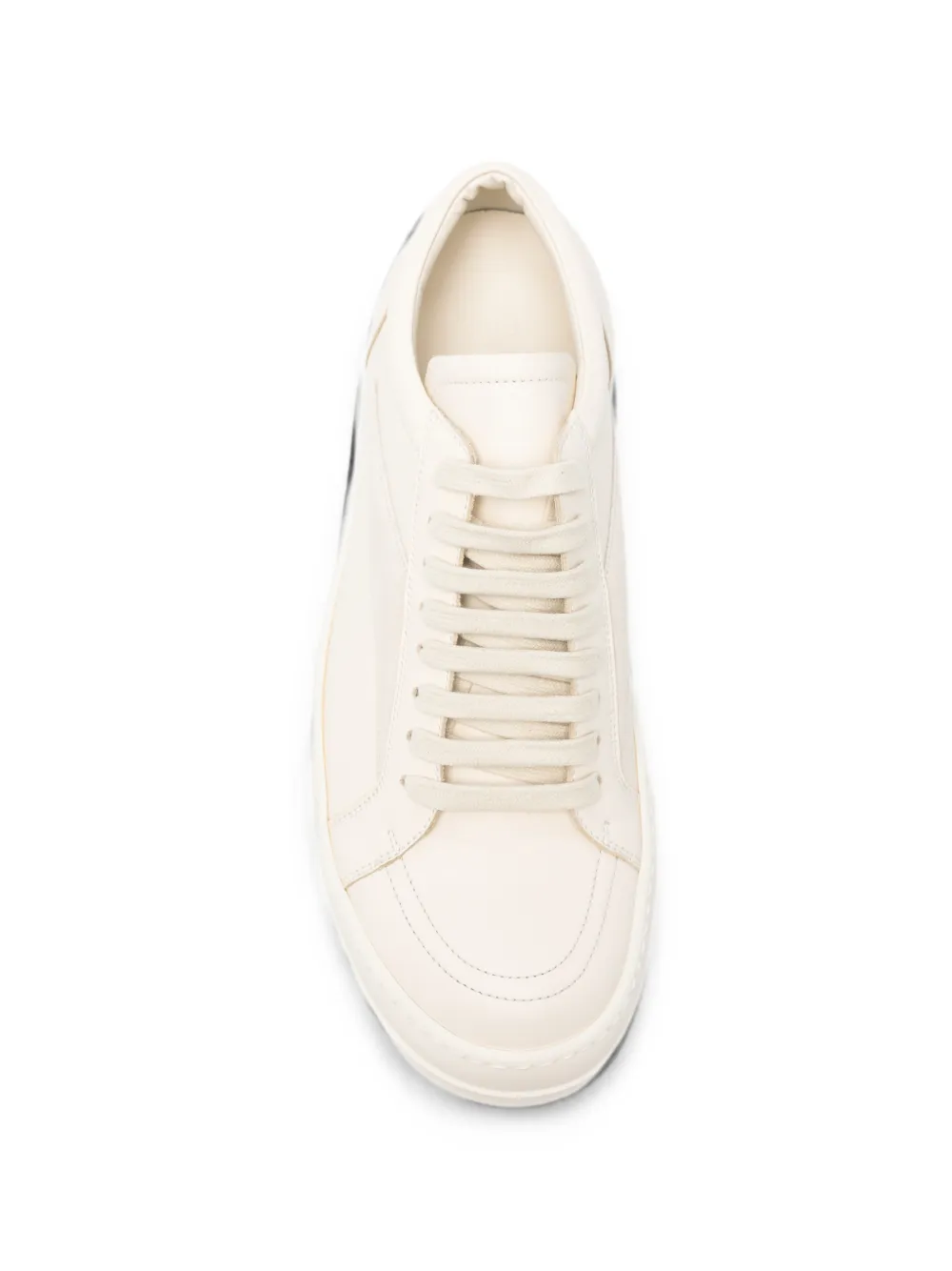 Rick Owens leather lace-up fastening sneakers Beige