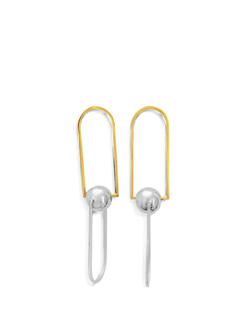 HZMER JEWELLERY Maya mixed-metal dangle earrings - Argento