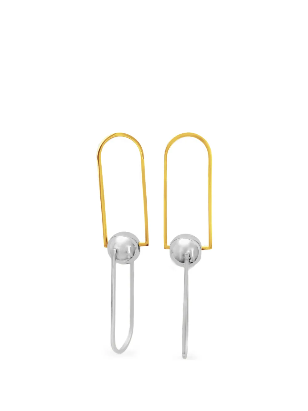 HZMER JEWELLERY Maya mixed-metal dangle earrings - Silber