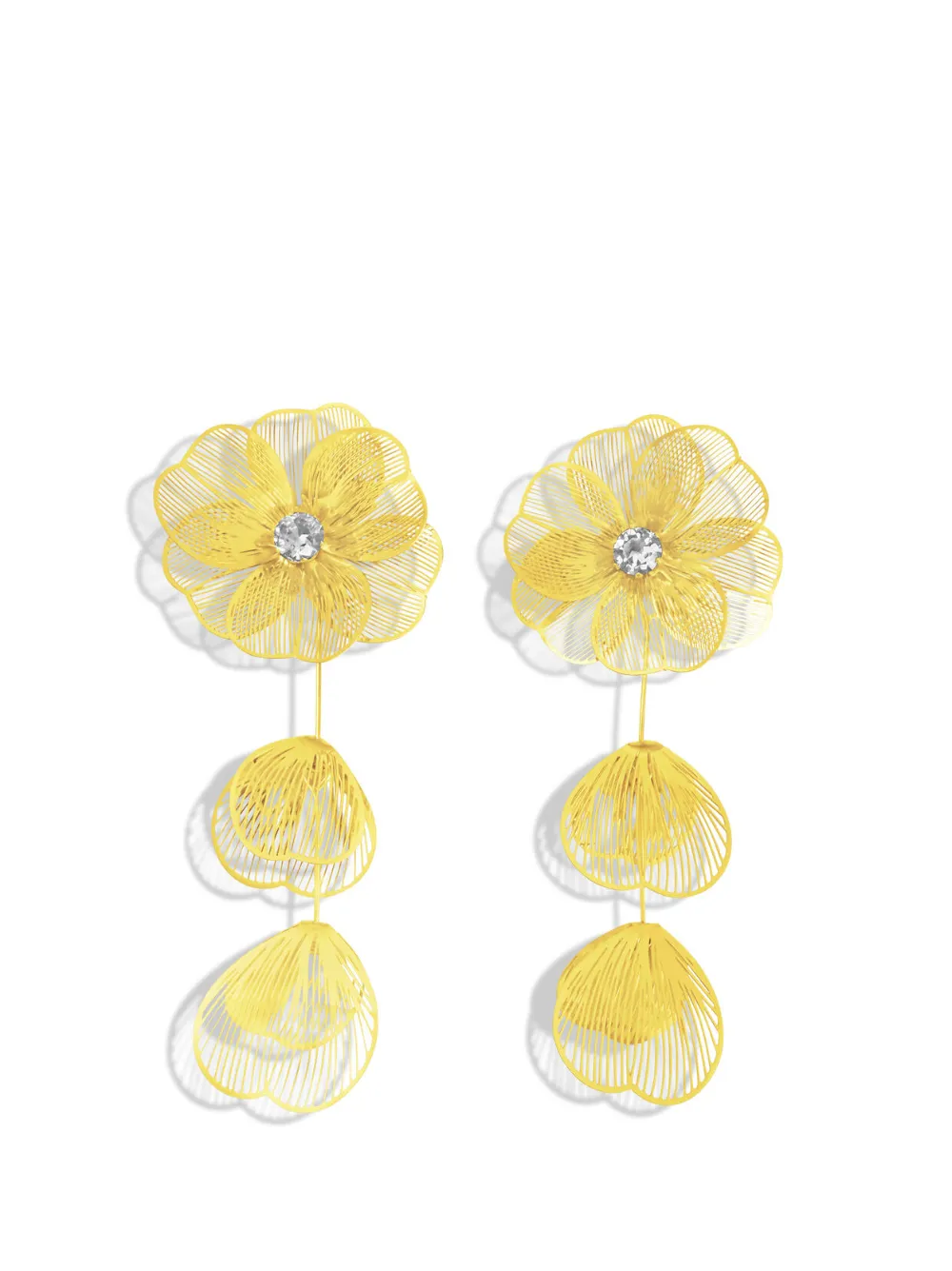HZMER JEWELLERY Celestial Petal drop earrings - Oro