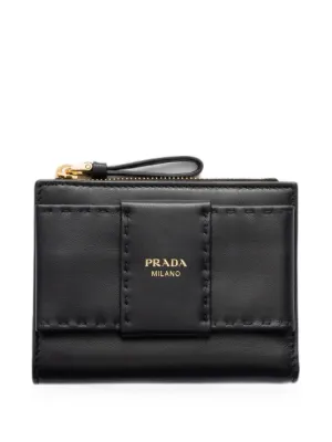 PRADA財布 Prada レザー ジップ 財布 | ブラック | FARFETCH JP