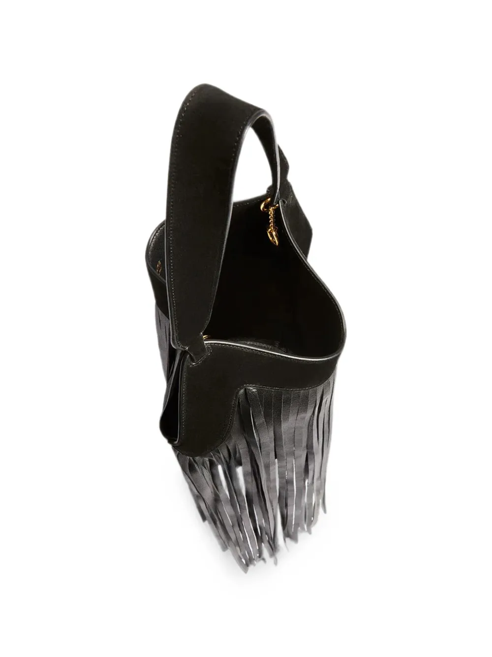 KHAITE Nano Lotus shopper met franje Zwart