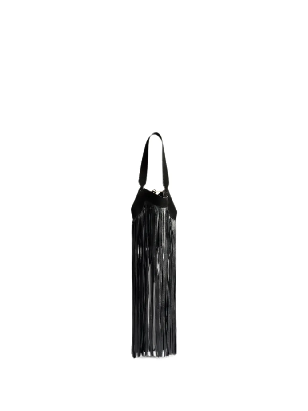 KHAITE Nano Lotus fringed tote bag - Nero
