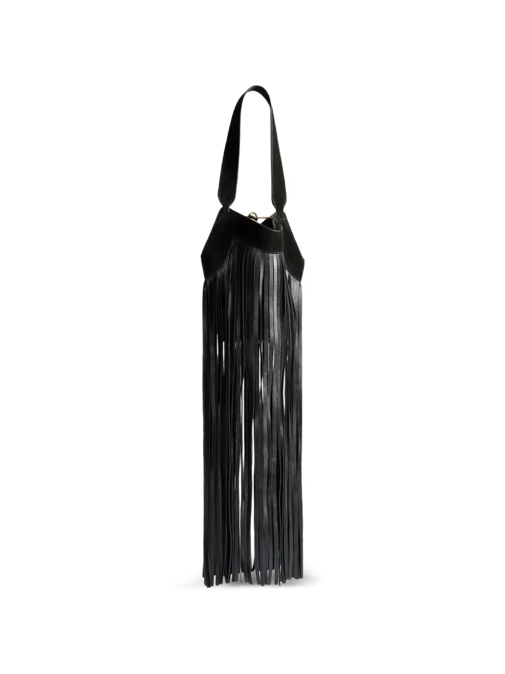 KHAITE Nano Lotus fringed tote bag - Nero