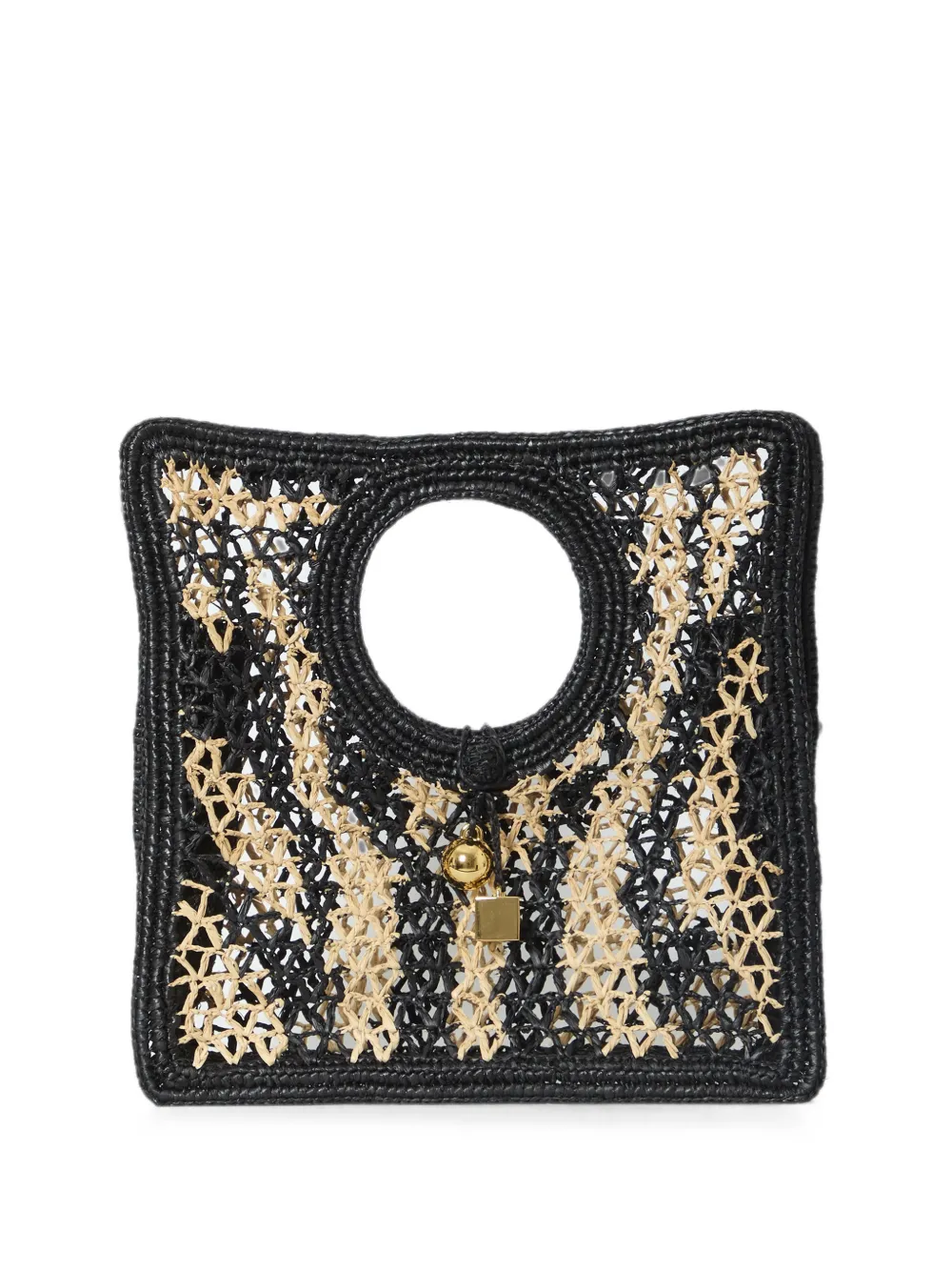 Jacquemus small The Spiaggia raffia tote bag - Black