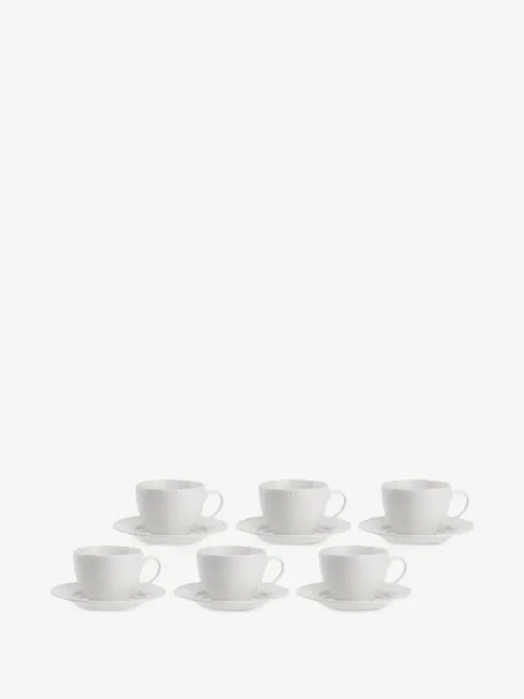LA PORCELLANA BIANCA Collina tea cups and saucers (set of six)