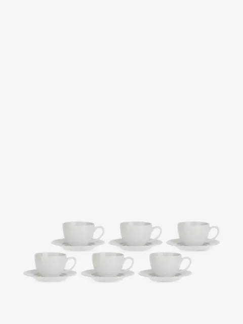 LA PORCELLANA BIANCA set de seis tazas y platos Richiamo