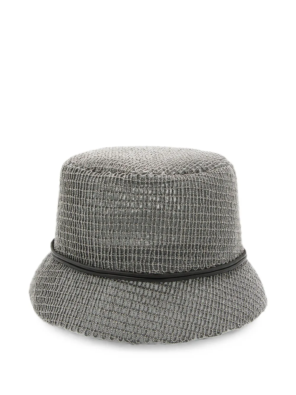 Brunello Cucinelli Bead-embellished Bucket Hat In Gray