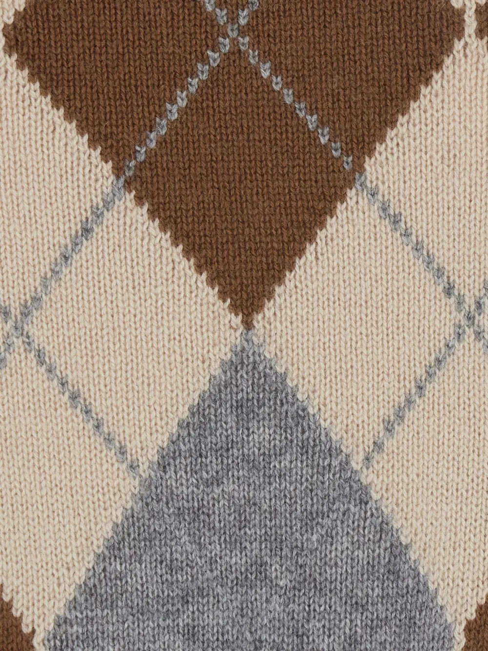 Max Mara Argyle-pattern Sweater In Brown