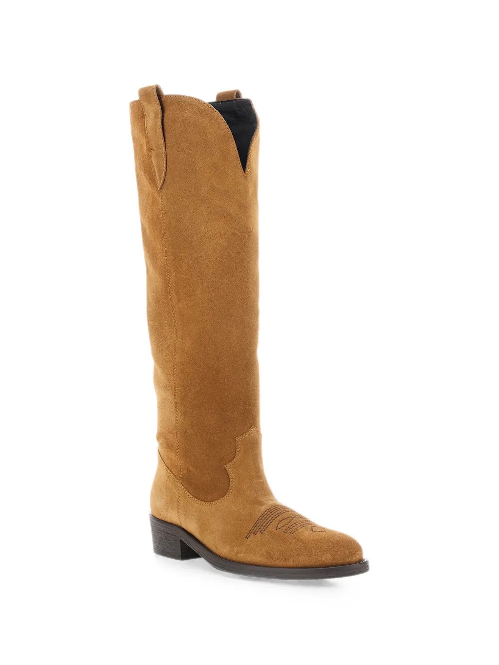 Via Roma 15 round-toe suede boots Beige